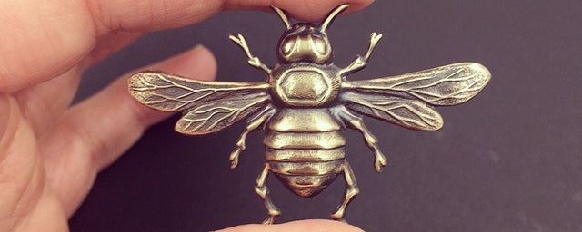 Large Brass Bee Pin