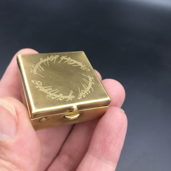 Custom Engraved 1.5" Square Brass Pill or Trinket Box — Perfect Pillbox for Purse or Pocket!