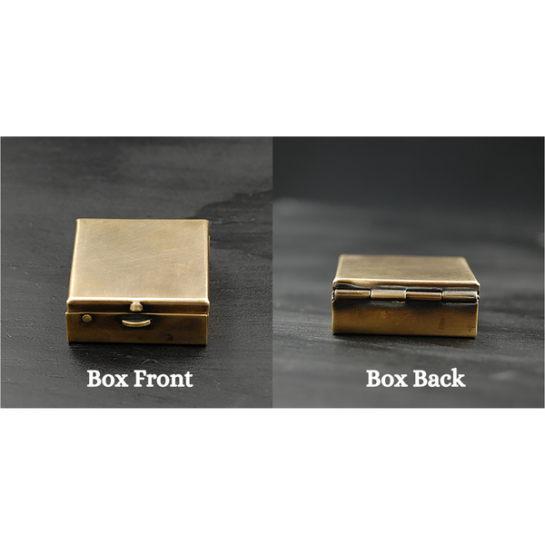 Customizable Decorative 1.25" Square Brass Pill Box with Your Choice of Skull, Insect, Animal, or Celestial Theme!