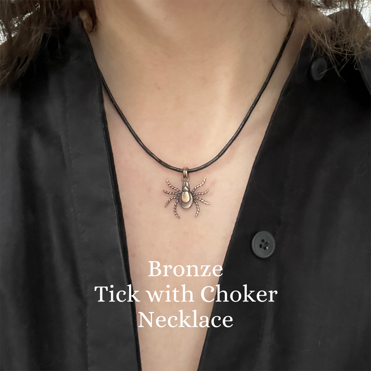 Sterling Silver or Bronze Tick Insect Pendant With or Without Your Ch