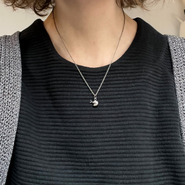 Sterling Silver, Brass, or Bronze Isopod Charm Pendant — Option to Add Your Choice of Sterling Silver Vegan Choker or Necklace