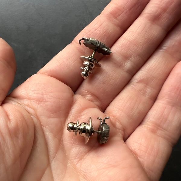 Sterling Silver, Brass, or Bronze Isopod Pins - Available Individually or as a Mismatched Pair!  Perfect Pillbug, Doodlebug, Roly Poly Gift!