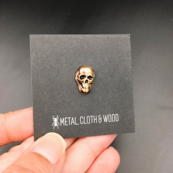 Gothic Handmade Unisex Brass Skull Pin