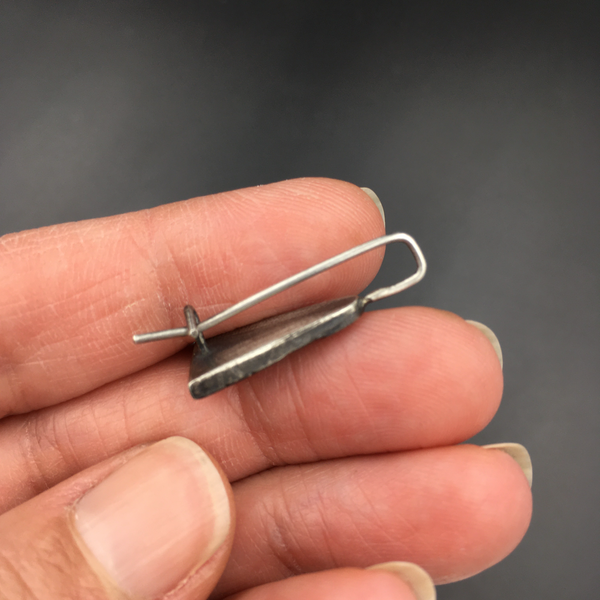 Sterling Silver Geometric Drop Earrings – Modern Primitive Minimalist Earrings – Recycled Silver Dangles – Handmade Silver Jewelry