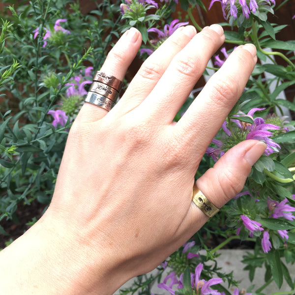 Handmade Bronze Eternity Ant Insect Ring Band