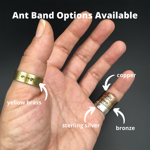 Handmade Sterling Silver Eternity Ant Insect Band Ring