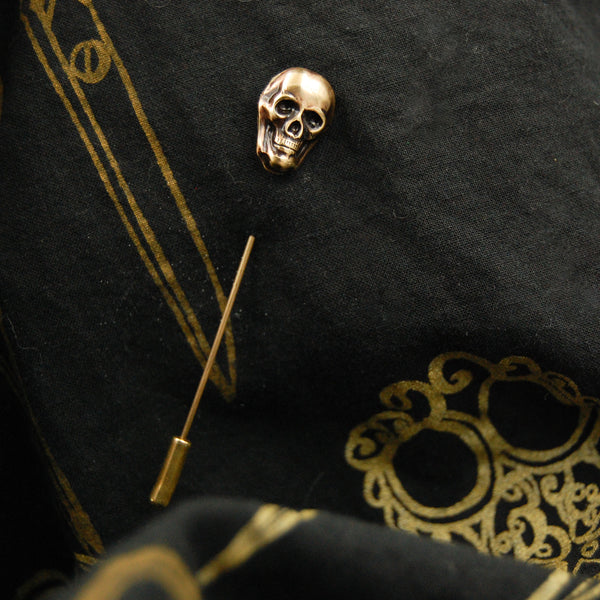 Gothic Handmade Unisex Brass Skull Stick Pin