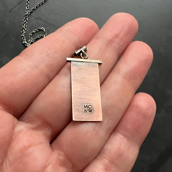 Customizable Handmade Praying Mantis Necklace in Sterling Silver and Copper — Perfect for Entomologists,  Insect Lovers, and Gardeners!