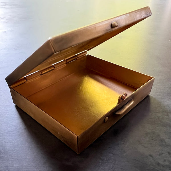 Custom Engraved Rectangular 2.13" x 1.75" Brass Pill or Trinket Box