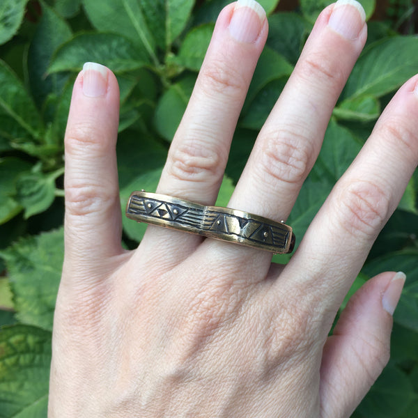 Handmade Bronze Double Ring – Custom Two-Finger Statement Ring for Women & Men, Bold Sculptural Jewelry, Made in USA