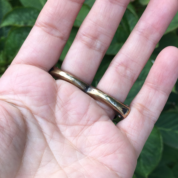 Heavy Primitive Bronze Statement Double  Ring