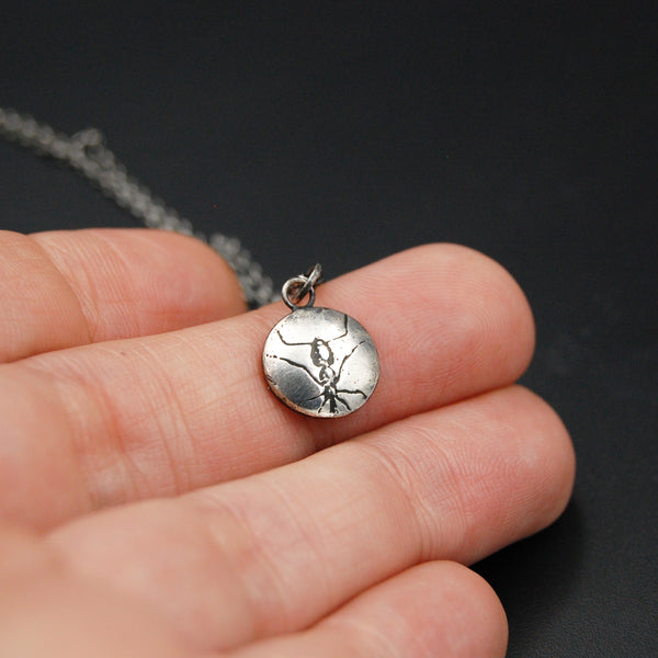 Sterling Silver Ant Necklace β Handmade Insect Jewelry for Nature Lovers, Entomologists & Science Teachers