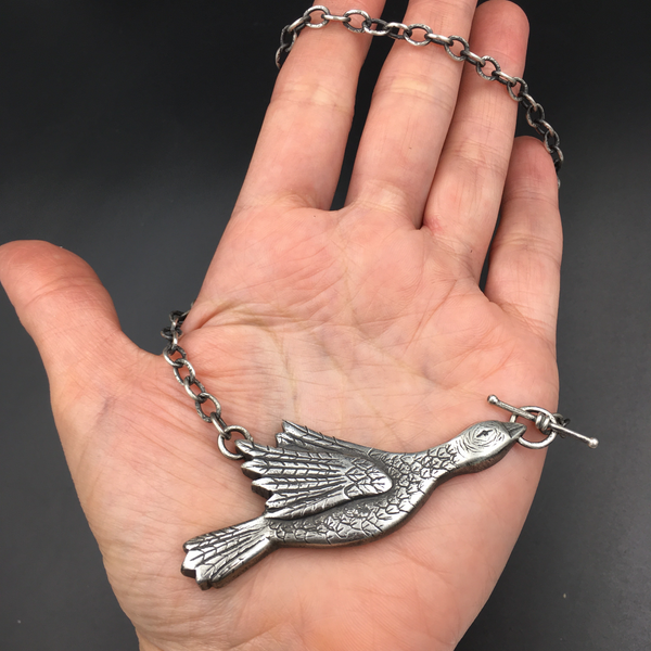 Handmade Sterling Silver Goose Necklace – Lost Wax Cast Bird Pendant – Farm Animal Jewelry – Nature Lover Gift – Custom Animal Necklace