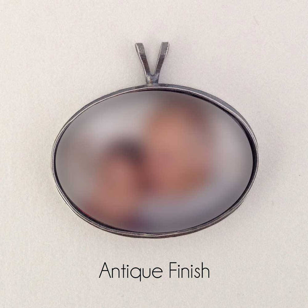 Sterling Silver Horizontal Custom Photo Necklace or Photo Pendant