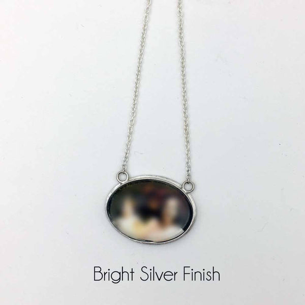 Oval Custom Photo Necklace or Photo Pendant in Sterling Silver