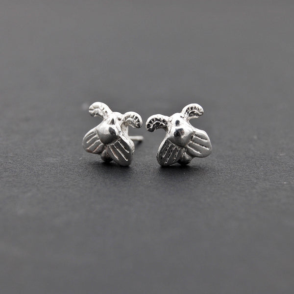 Tiny Moth Stud Earrings – Sterling Silver Insect Jewelry, Entomology Gift for Bug Lovers