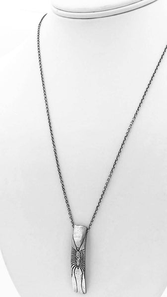 Sterling Silver Centipede Insect Necklace