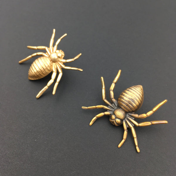 Golden Brass Spider Pin or Brooch