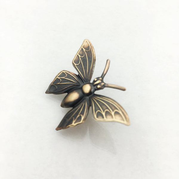 Brass Butterfly Insect Pin or Brooch