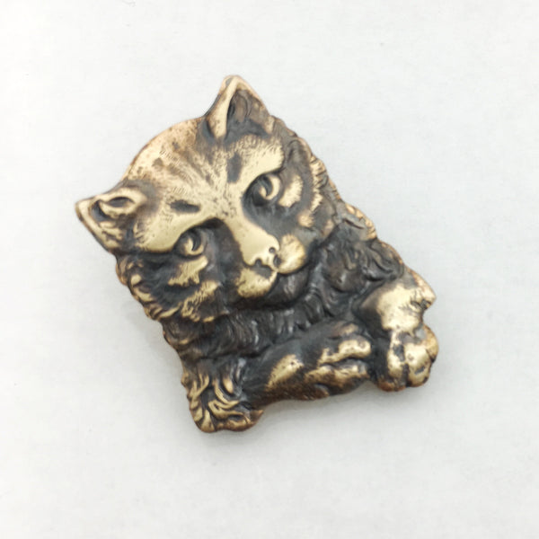 Brass Cat Pin or Brooch