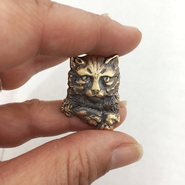 Brass Cat Pin or Brooch