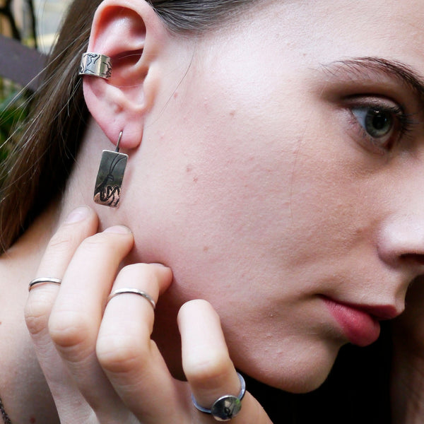 Handmade Sterling Silver Praying Mantis Earrings – Insect Jewelry for Nature Lovers – Entomology Gift – Unique Bug Earrings for Women & Men