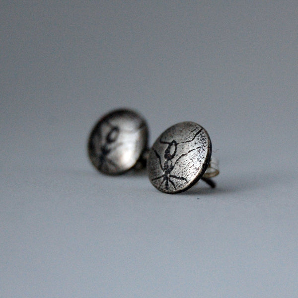 Sterling Silver Ant Insect Stud Earrings