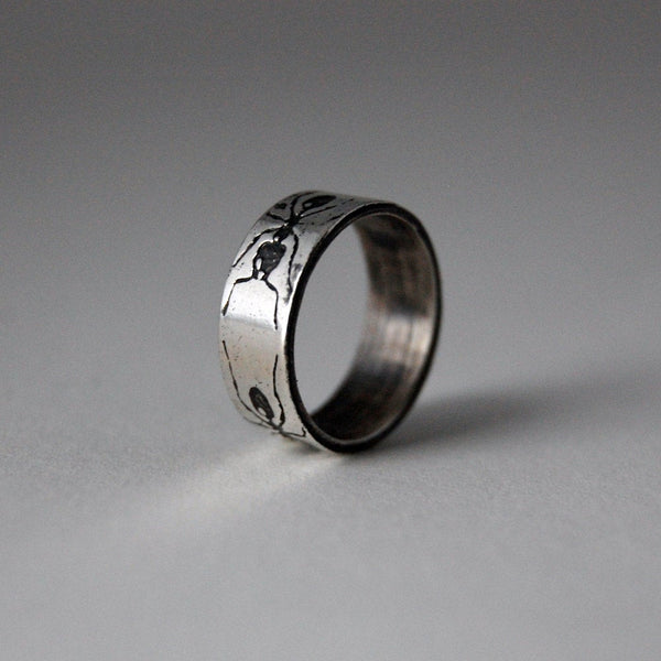 Handmade Sterling Silver Eternity Ant Insect Band Ring