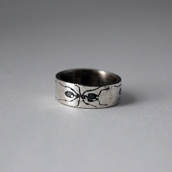 Handmade Sterling Silver Eternity Ant Insect Band Ring