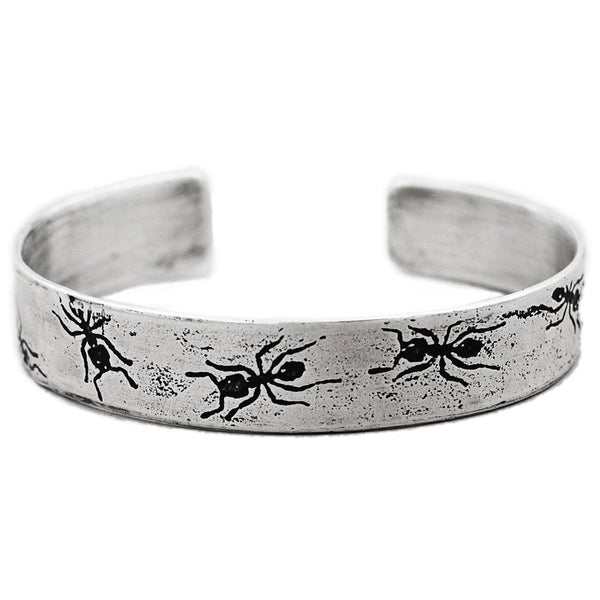 Handmade Sterling Silver Ant Insect Cuff Bracelet