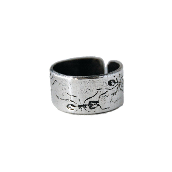 Sterling Silver Ant Insect Thumb Cuff Ring