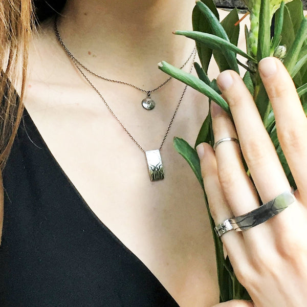 Handmade Sterling Silver Beetle Insect Necklace