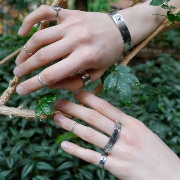 Handmade Sterling Silver Midi Ring – Minimalist Stacking Knuckle Band, Dainty Textured Eco-Friendly Jewelry