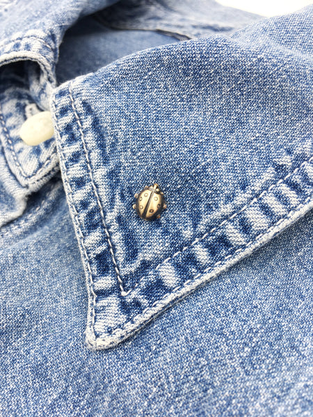 Brass Ladybug Pin or Ladybird Beetle Insect Brooch