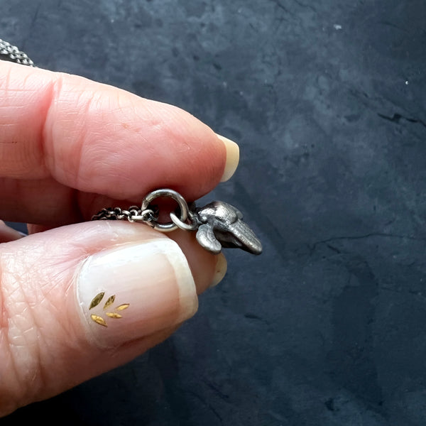 Tiny Sterling Silver Moth Fly Insect Charm Pendant —  With or Without 16 inch to 22 Inch Necklace Chain