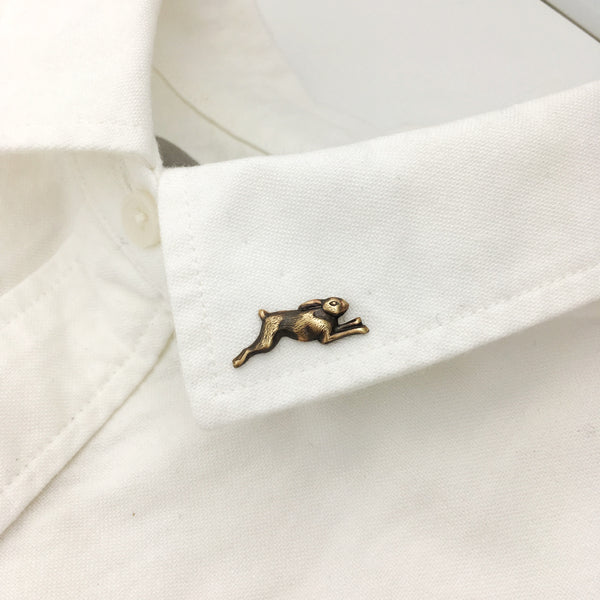 Brass Victorian Style Golden Rabbit Pin or Brooch