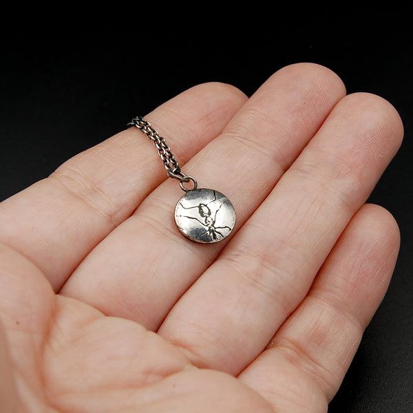 Sterling Silver Ant Necklace β Handmade Insect Jewelry for Nature Lovers, Entomologists & Science Teachers