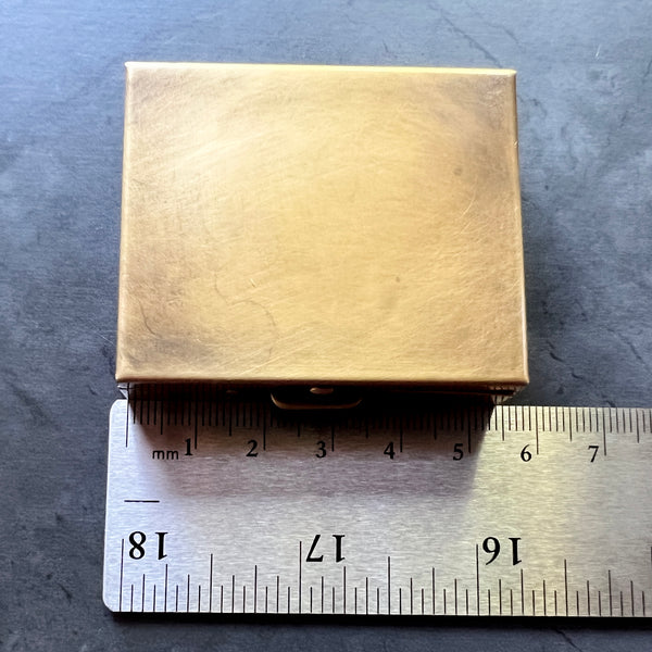 Custom Engraved Rectangular 2.13" x 1.75" Brass Pill or Trinket Box