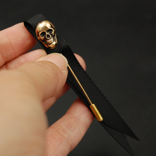 Gothic Handmade Unisex Brass Skull Stick Pin