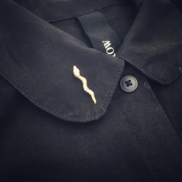 Brass Snake Lapel Pin or Brooch