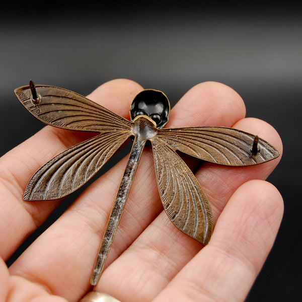 Handmade Flying Skull Pin with Dragonfly Body, Unique Brooch Perfect for Halloween