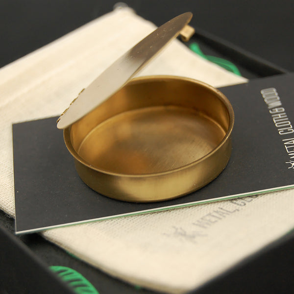 Clean and Simple Small 1.6" Round Brass Pill or Trinket Box — Perfect Tiny and Discreet Pillbox for Purse or Pocket!