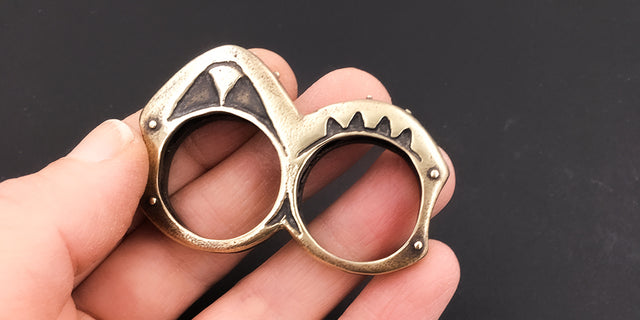 Yellow Brass Heavy Double Ring