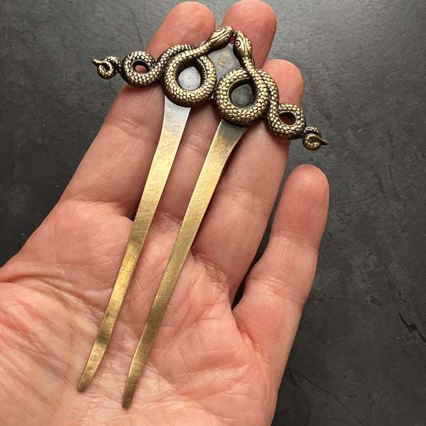 Snake Hair Pin, Perfect for Gothic Wedding or Halloween, Hair Accessory for Updo, Snake Hair Pin for Costume