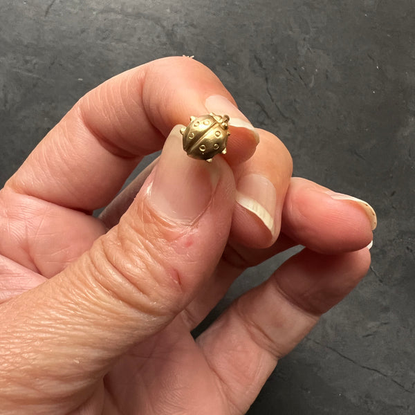 Brass Ladybug Pin or Ladybird Beetle Insect Brooch
