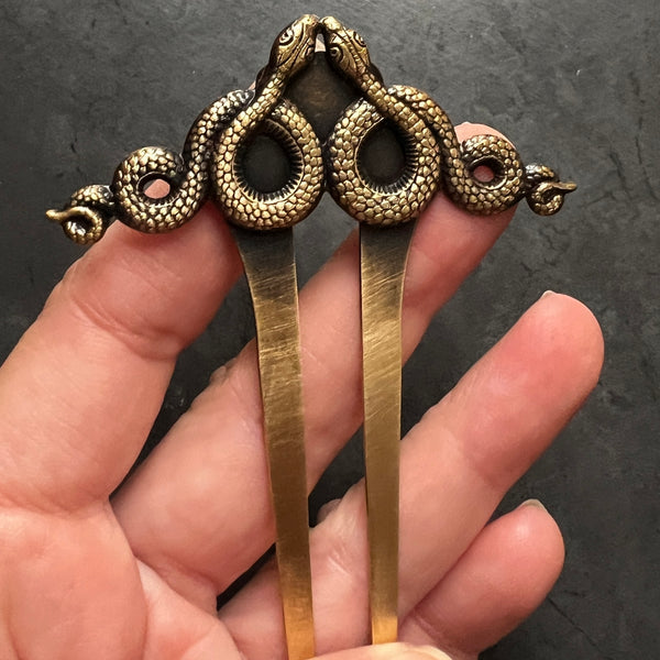Snake Hair Pin, Perfect for Gothic Wedding or Halloween, Hair Accessory for Updo, Snake Hair Pin for Costume