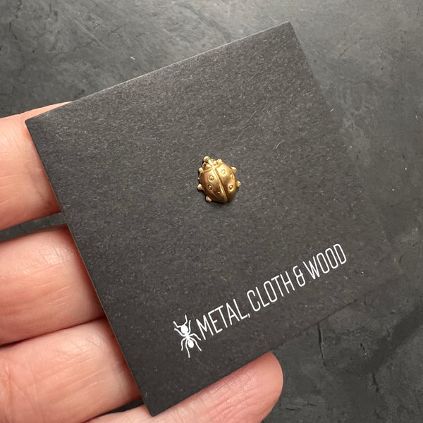 Brass Ladybug Pin or Ladybird Beetle Insect Brooch