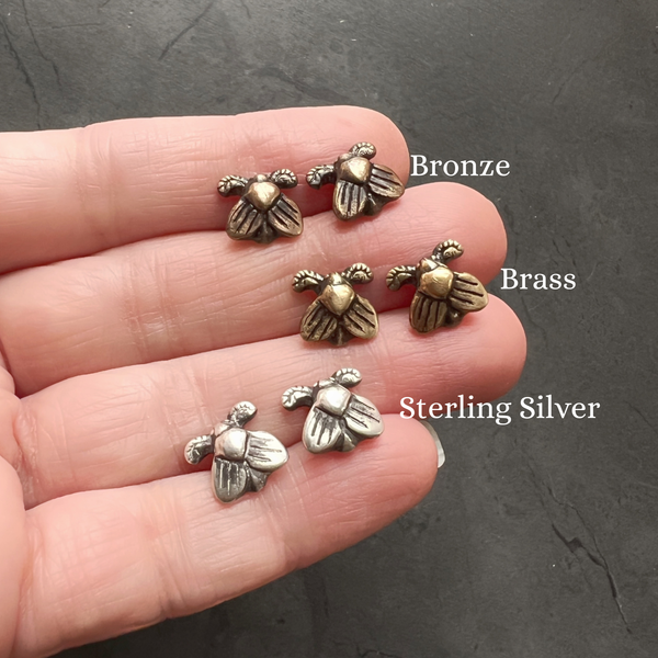Tiny Moth Stud Earrings – Sterling Silver Insect Jewelry, Entomology Gift for Bug Lovers