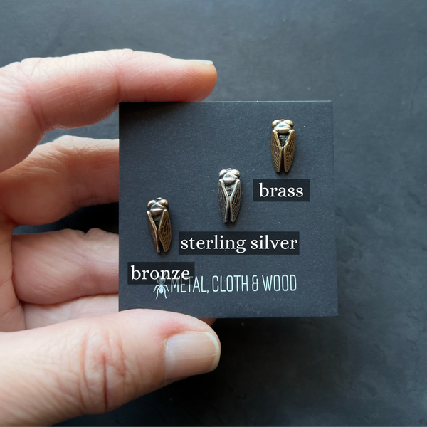 Sterling Silver Cicada Tie Tack, Insect Lapel Pin, Nature Inspired Bug Jewelry