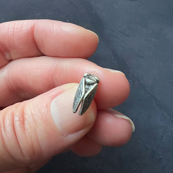 Sterling Silver Cicada Tie Tack, Insect Lapel Pin, Nature Inspired Bug Jewelry